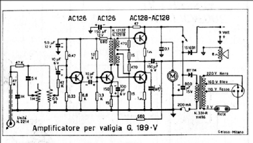 complesso amplificato a transistori G 189 V; Geloso SA; Milano (ID = 2531701) Enrég.-R