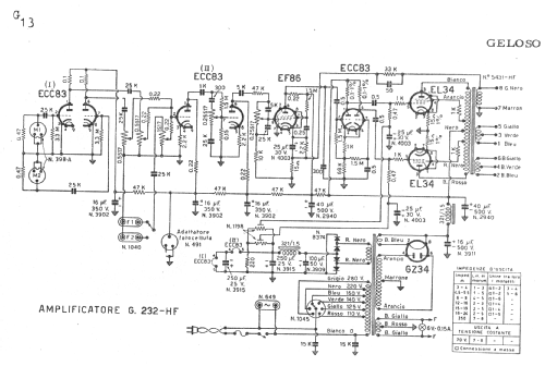 Amplifier G232-HF; Geloso SA; Milano (ID = 179868) Ampl/Mixer