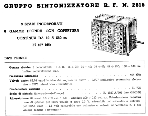 Gruppo Radio Frequenza 2615; Geloso SA; Milano (ID = 2989352) mod-past25