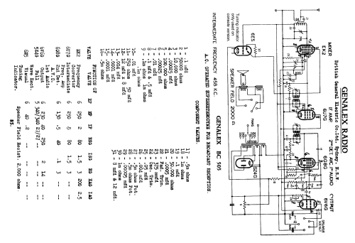 BC505; Genalex, BGE brand, (ID = 751580) Radio