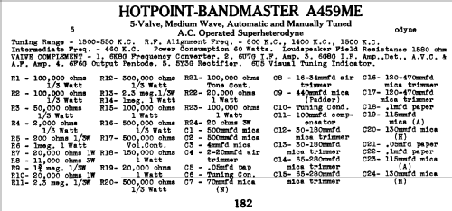 Hotpoint-Bandmaster A459ME; Australian General (ID = 713661) Radio