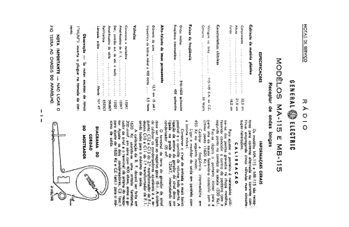 MB-115; General Electric Do (ID = 1004814) Radio