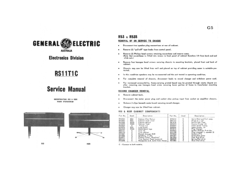 RS3S Ch= RS11T1C; General Electric- (ID = 3073075) Radio