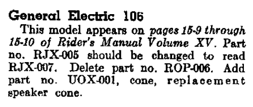 106 ; General Electric Co. (ID = 389972) Radio