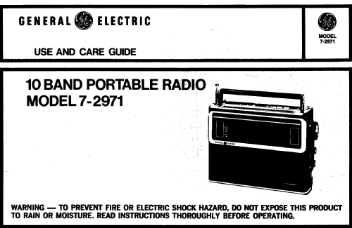 10 Band Portable Radio 7-2971 or 7-2971A; General Electric Co. (ID = 1201176) Radio
