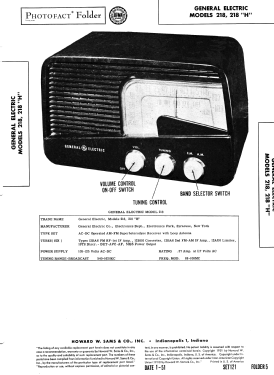 218H ; General Electric Co. (ID = 2833045) Radio