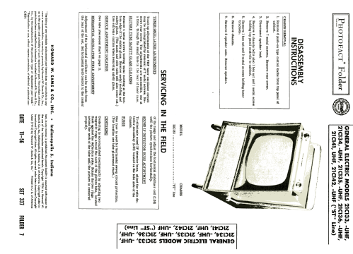 21C133 - UHF Ch= 'ST' Line; General Electric Co. (ID = 1981112) Television