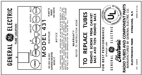 431 Musaphonic ; General Electric Co. (ID = 3018233) Radio