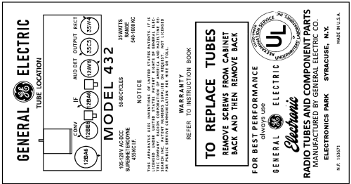 432 ; General Electric Co. (ID = 3027543) Radio