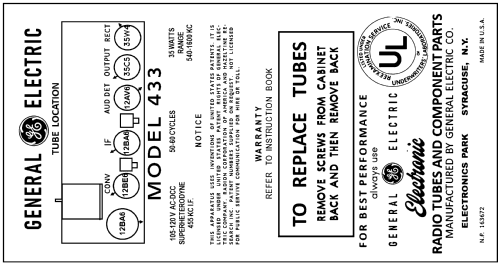 433B ; General Electric Co. (ID = 3027548) Radio