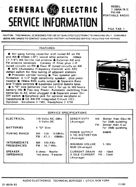 Superadio II 7-2885C; General Electric Co. (ID = 2803816) Radio