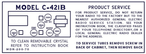 C421B ; General Electric Co. (ID = 3097142) Radio