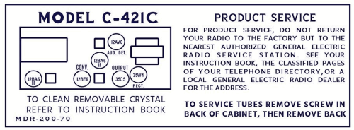 C421C ; General Electric Co. (ID = 3097144) Radio