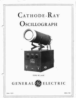 Cathode-Ray Oscillograph HC-10-B1; General Electric Co. (ID = 2929504) Equipment