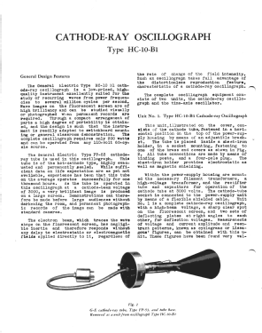 Cathode-Ray Oscillograph HC-10-B1; General Electric Co. (ID = 2929505) Equipment