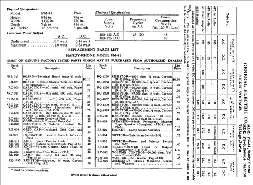 FM41 Handy phone ; General Electric Co. (ID = 407059) Ampl/Mixer