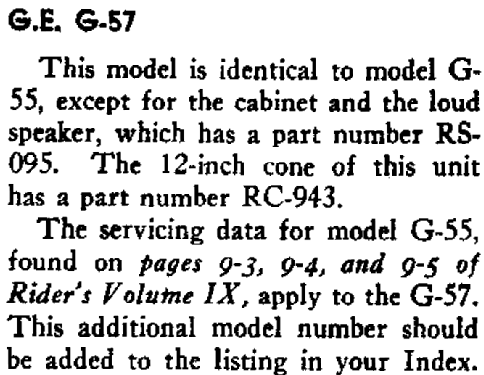 G57 ; General Electric Co. (ID = 407829) Radio