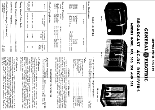 H-503 ; General Electric Co. (ID = 1116841) Radio