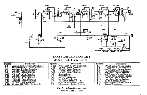 H-600U W ; General Electric Co. (ID = 168253) Radio