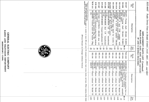 H-610U X ; General Electric Co. (ID = 1126467) Radio