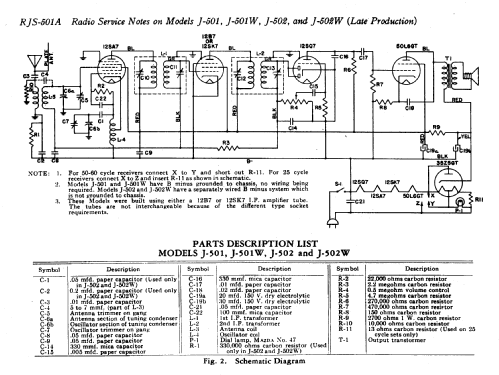 J-501W ; General Electric Co. (ID = 168896) Radio