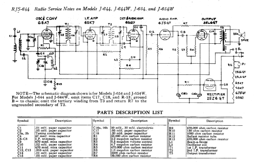 J-644 ; General Electric Co. (ID = 168917) Radio