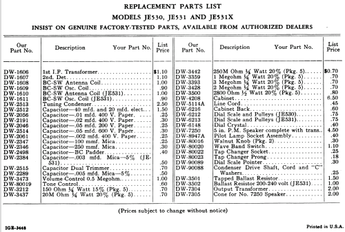 JE-531 ; General Electric Co. (ID = 1131433) Radio