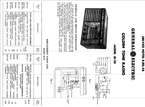 JE-58 ; General Electric Co. (ID = 1131098) Radio