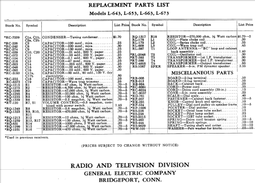 L-663 ; General Electric Co. (ID = 1132742) Radio