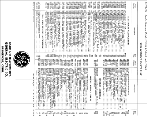 LC-768 ; General Electric Co. (ID = 1133634) Radio