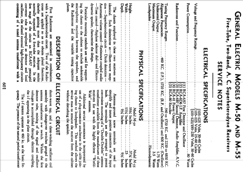 M-50 ; General Electric Co. (ID = 1327683) Radio