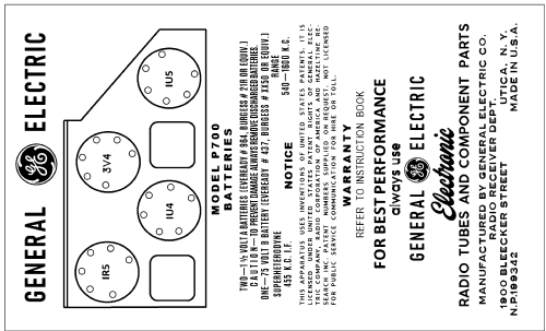 P-700; General Electric Co. (ID = 3046093) Radio