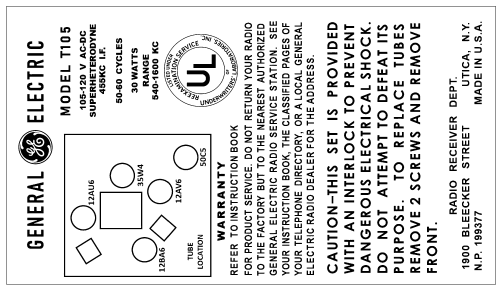 T105 ; General Electric Co. (ID = 3023698) Radio