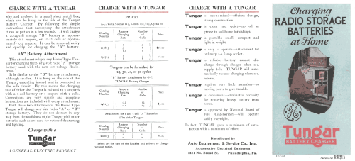 Tungar Battery Charger 195529; General Electric Co. (ID = 2655466) Fuente-Al