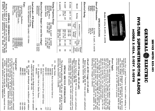 X-105A ; General Electric Co. (ID = 1134372) Radio