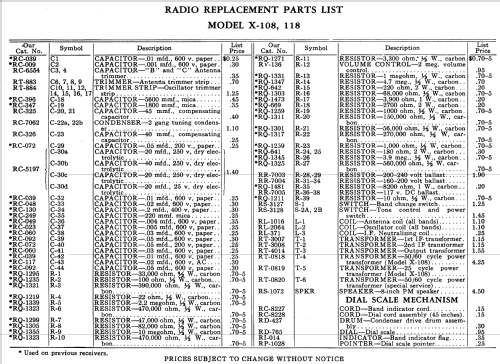 X-108 ; General Electric Co. (ID = 1134393) Radio