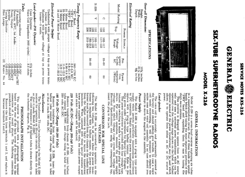 X-226 ; General Electric Co. (ID = 1134466) Radio