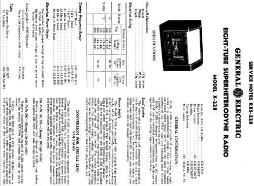 X-228 ; General Electric Co. (ID = 1134487) Radio