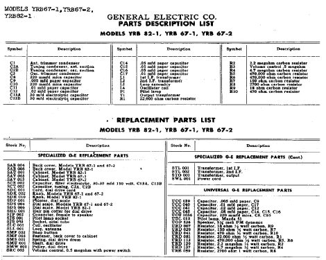 YRB67-1 ; General Electric Co. (ID = 418506) Radio