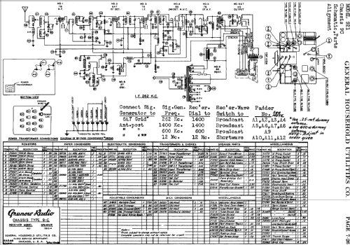 Grunow 921 Ch= 9-C; General Household (ID = 681780) Radio