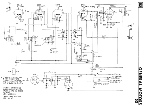 531 ; General Motors of (ID = 2291384) Car Radio