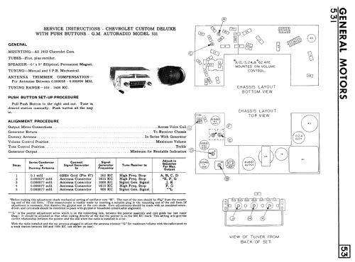 531 ; General Motors of (ID = 2291385) Car Radio