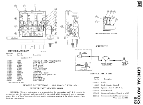 552 ; General Motors of (ID = 2290988) Car Radio