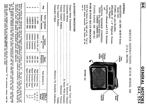 554 Sonomatic ; General Motors of (ID = 2311641) Car Radio