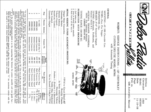 Delco Radio 987893; General Motors of (ID = 2212088) Car Radio