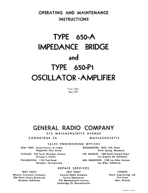 650A Impedance Bridge ; General Radio (ID = 2955728) Equipment