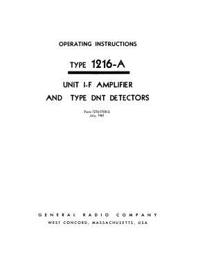 I-F Amplifier 1216-A; General Radio (ID = 2951913) Ausrüstung