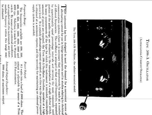 Oscillator 508-A; General Radio (ID = 1875590) Equipment