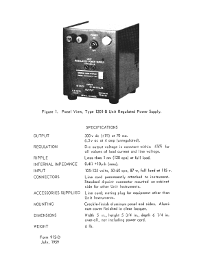 Regulated Power Supply 1201-B; General Radio (ID = 2953430) Strom-V