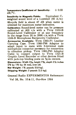 Sound-Level Meter 1565-A; General Radio (ID = 2953728) Ausrüstung